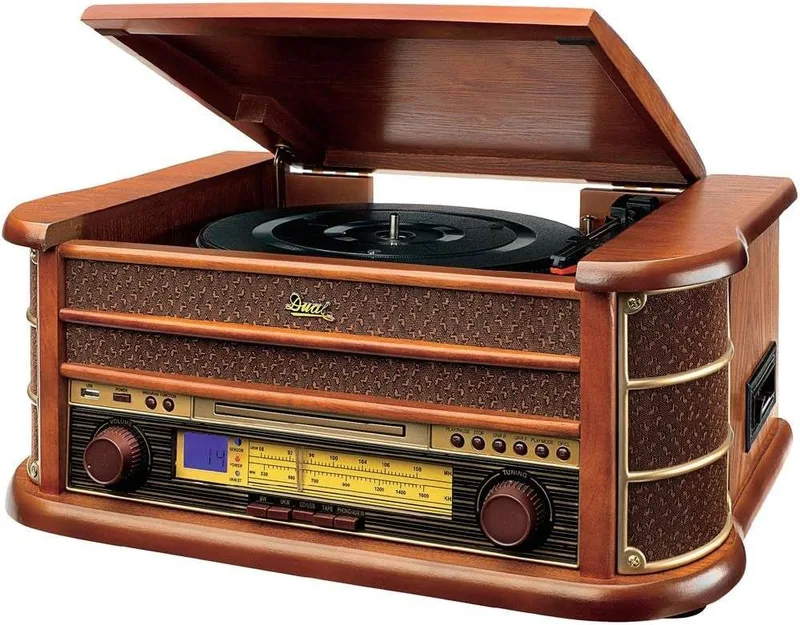 Dual NR 4 nostalgi musikanläggning med skivspelare
