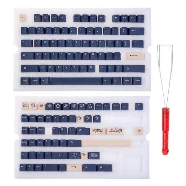 132 tangenter MOA-profil tangenter PBT Cherry profil blå gelé tangenter set