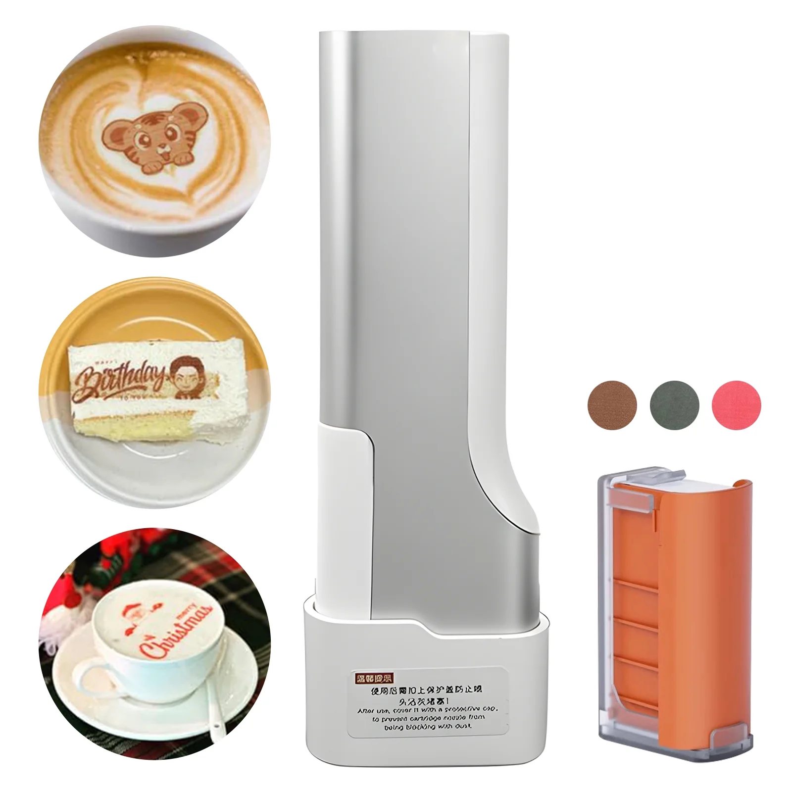 Mini matskrivare ätbar matklassad kaffe latte konstskrivare Digital bläckstråle WiFi fotoutskriftsmaskin Tårtdesserter gör det själv
