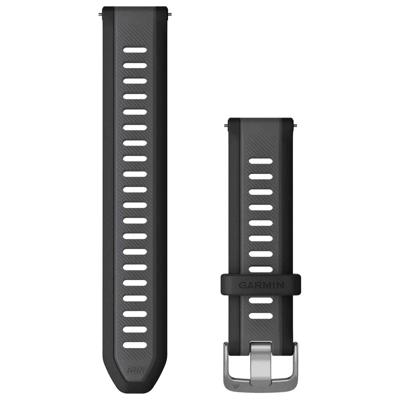 Garmin Quick Release 20mm Silikonarmband, Smartwatch Tillbehör kompatibel med Forerunner 55/165/245/645, Black
