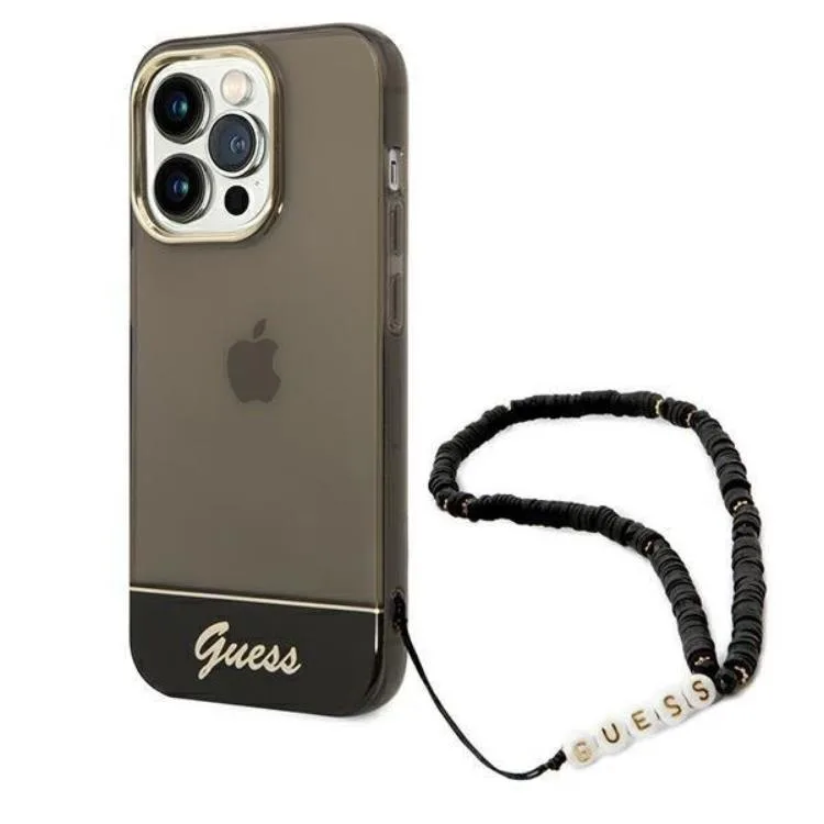 Guess iPhone 14 Skal Translucent Pearl Strap