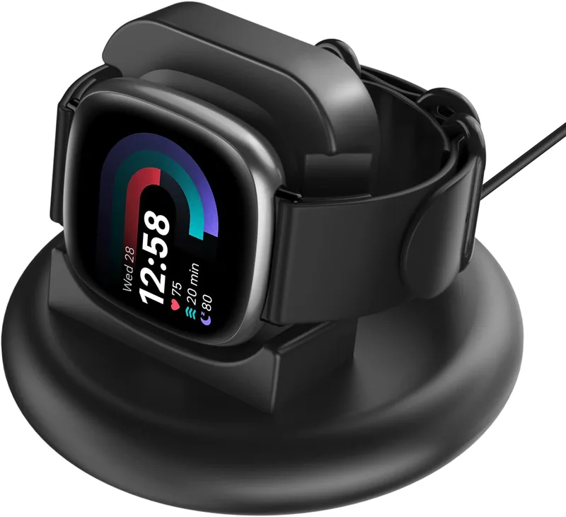 Yctze Smartwatch Laddningsdocka, Magnetiskt Stativ för Sense Versa 3 4, Anti-Slip Laddstation med Snabbladdning och USB C-port