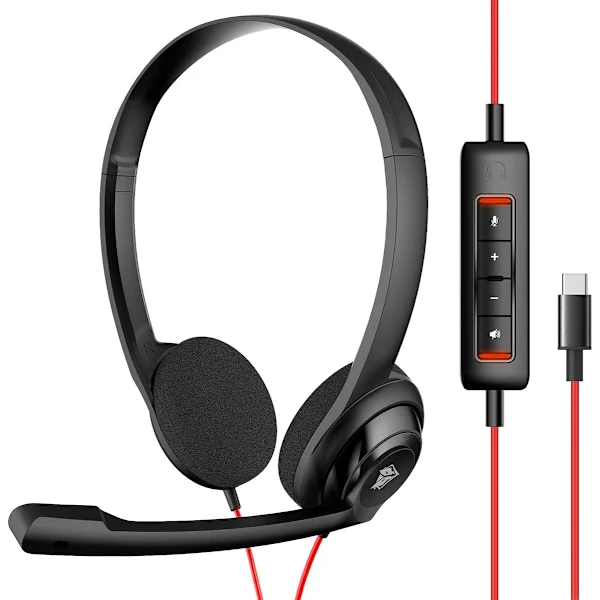 USB-hörlurar med brusreducerande mikrofon