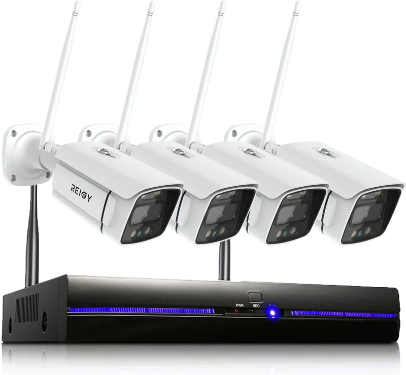 Övervakningskamera-kit, WiFi-säkerhetskamerasystem 8CH 2K