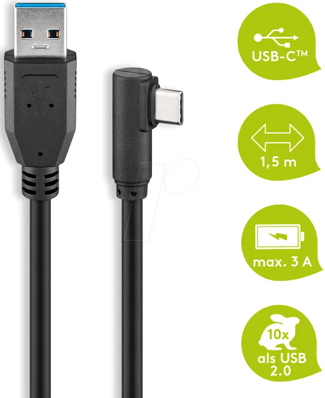 Goobay 66502 USB 3.0 till USB C-kabel