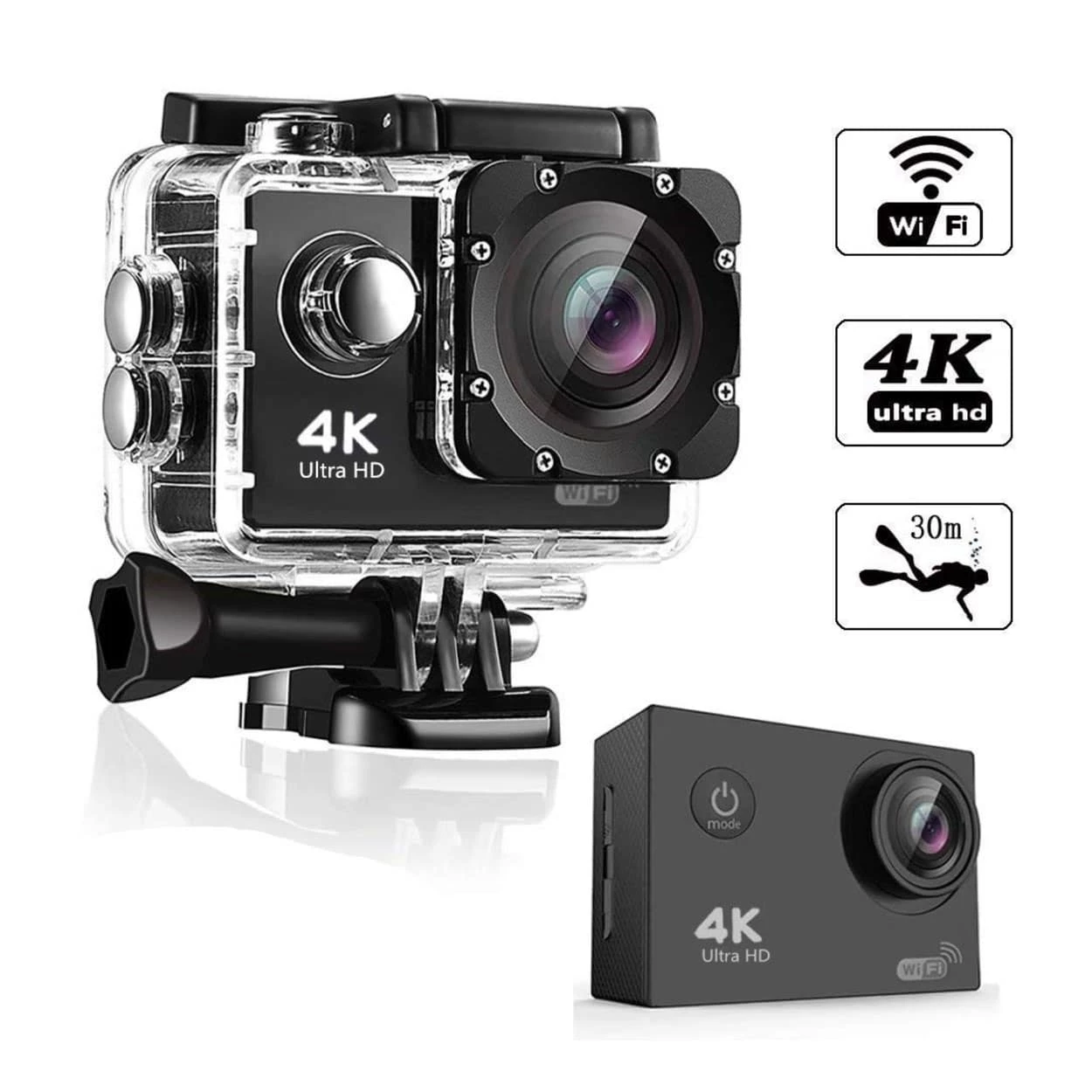 Actionkameror Mini Ultra HD 4K Action kameran vattentät 4k Sports Kamera Dash Cam Video Camera Action Camera 4K DV Wifi Action Camera