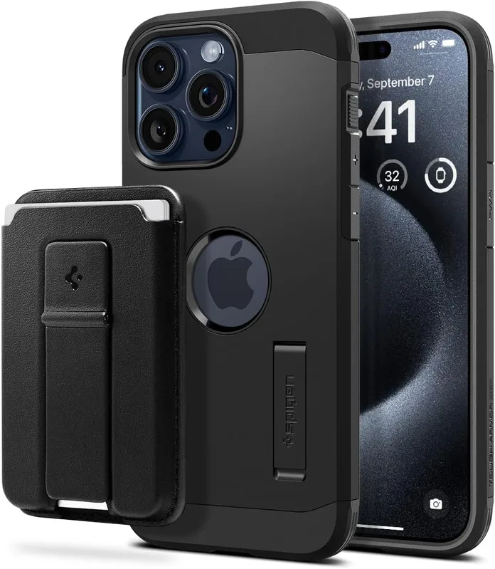 Spigen iPhone 15 Pro Max Fodral Wallet S Pro Svart