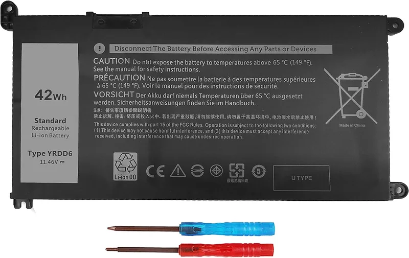 YRDD6 42Wh batteri för Dell Inspiron