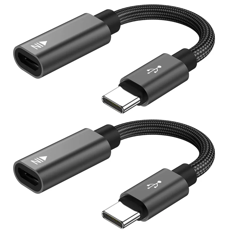 2-pack adapter USB C Auf Micro USB, USB typ C (hona) till Micro-USB (hane) adapter för Samsung, Huawei, Xiaomi, Power Bank (ingen snodd)