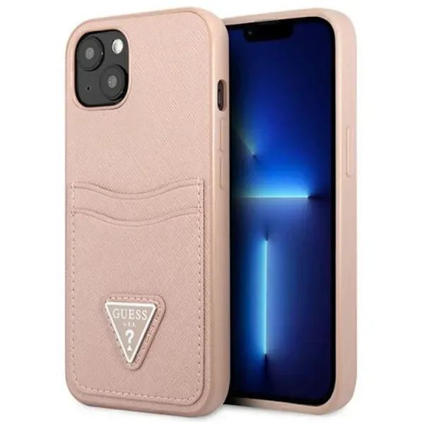 Guess iPhone 13 Skal Saffiano Triangle Logo Korthållare