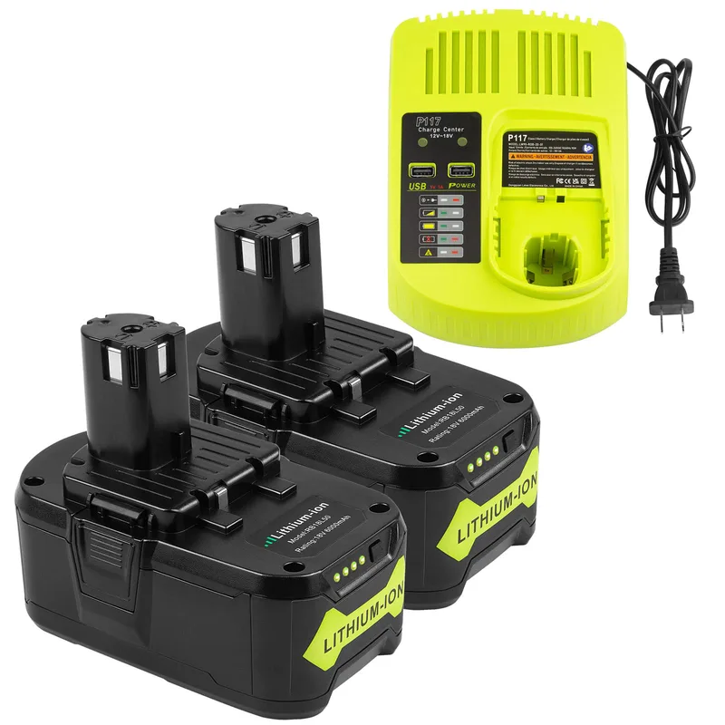 RYOBI ONE+ 18 V högpresterande litiumjonbatteri 6,0 Ah (2-pack)