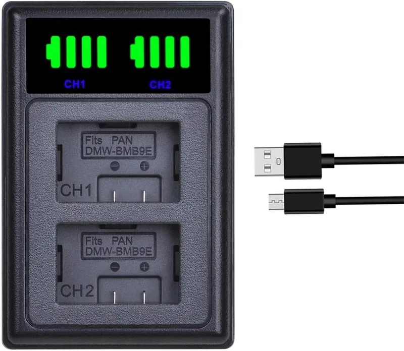 DMW-BMB9E batteriladdare pickle power LED dubbel batteriladdare