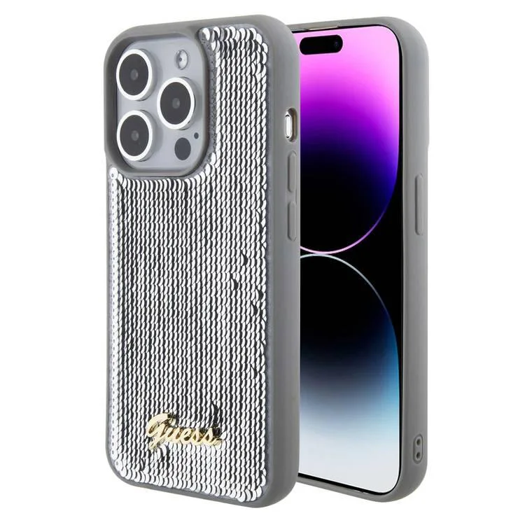 Guess Mobilskal till iPhone 15 Pro Max Sequin Script Metal