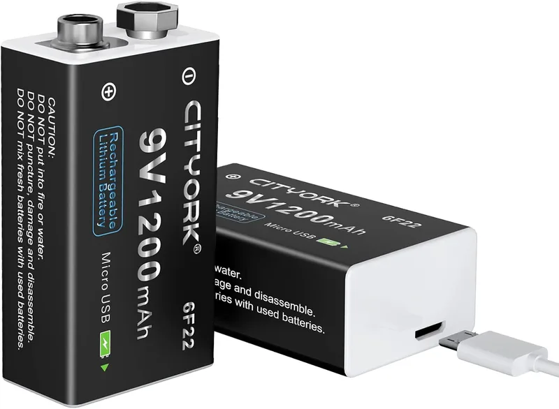 CITYORK 9 V batteri 1 200 mAh