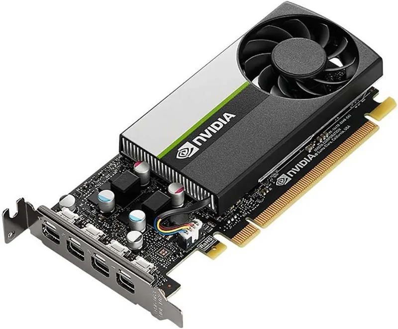 PNY NVIDIA T1000 Professional Graphic Card 4GB GDDR6 PCI Express 3.0 x16, Single Slot, 4x Mini-DisplayPort, 8K Support, Ultra-quiet active fan