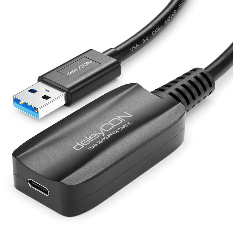 deleyCON 5m Aktiv USB 3.2 Gen1 med 5 Gbit/s Förlängning