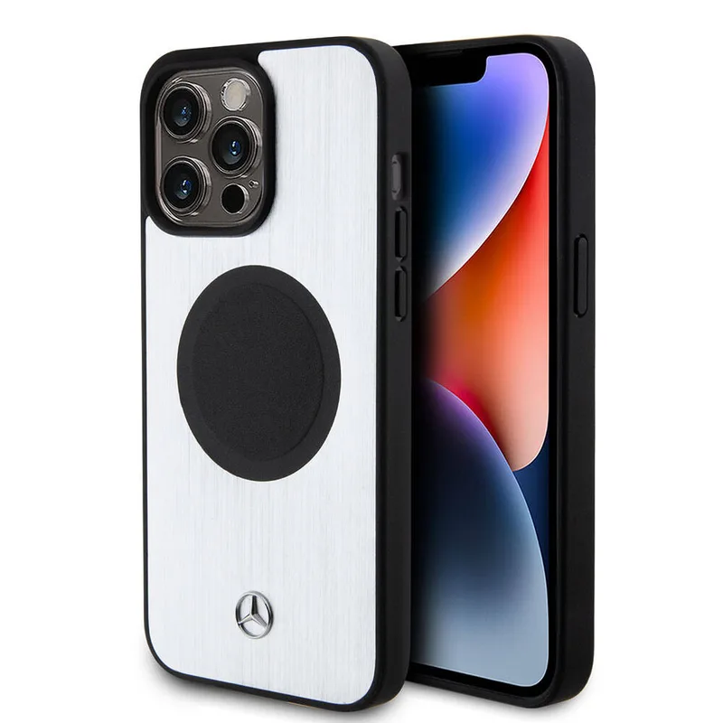 Mercedes Mobilskal till iPhone 15 Pro Max MagSafe Läder & Alu