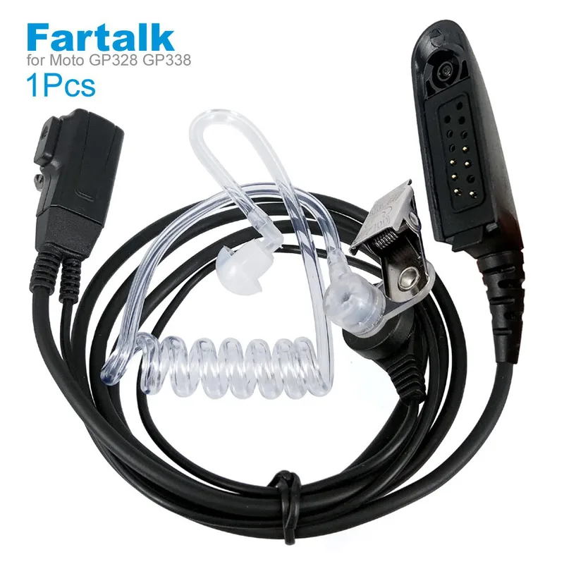 2-stifts hörlurar Transceiver akustiska rör Walkie Talkie Headset