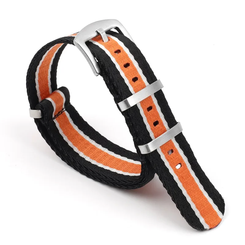 Klockarem 22mm For Seiko For Omega Armband Ribbad Nylon Män Kvinnor Sport Tillbehör