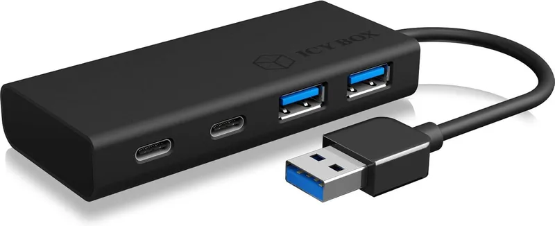 ICY BOX USB 3.0 Hub Type-A till 2 x Type-A USB-portar