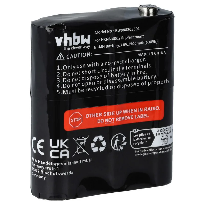 vhbw 10 x batteri ersätter Motorola PMNN4477AR, PMNN4551A, ULFRS-4002A, ULFRS4002A för radio