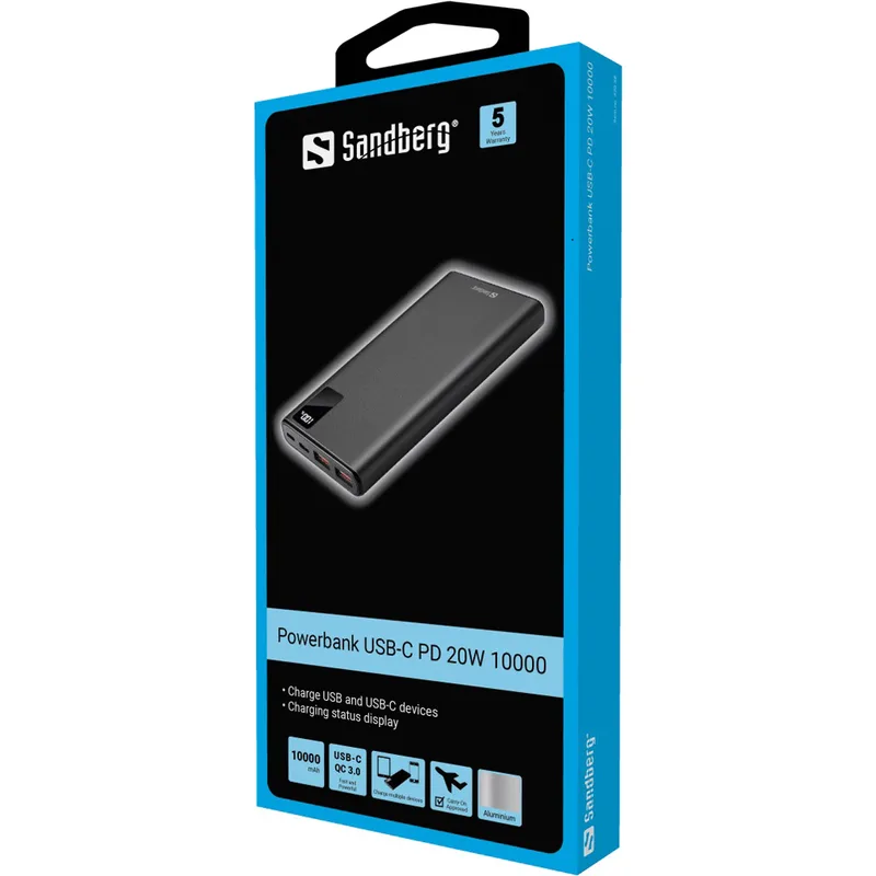 Sandberg Powerbank USB-C PD 20 W 10 000