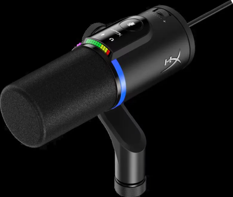 HyperX FlipCast, XLR/Usb Cardioid-mikrofon för spel, streaming, podcast, kompatibel med PC och Mac, volymkontroll, tyst knapp, plug & play, hög kvalitet, klar röst, brusreducering, svart