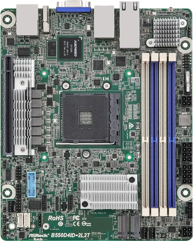 ASRock B550D4ID-2L2T moderkort AMD B550 Uttag AM4