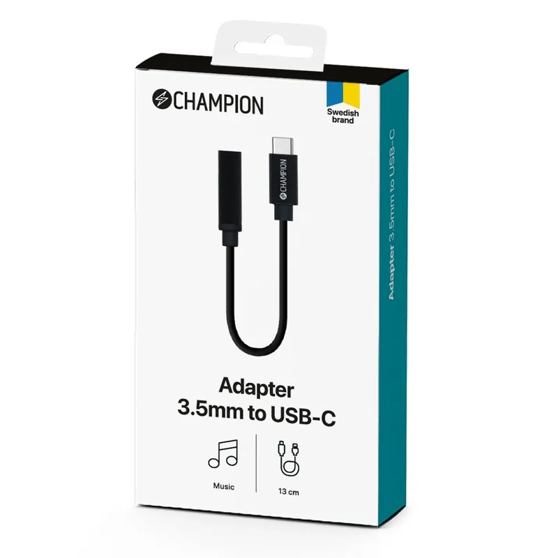 Champion Adapter USB-C till 3,5mm DAC Svart