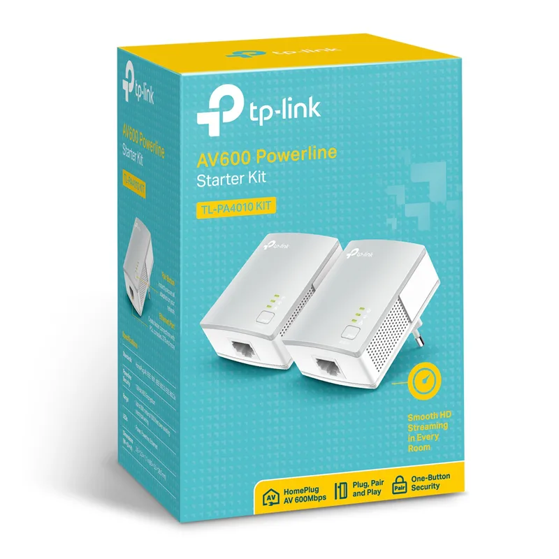 Tp-Link TL-PA4010 KIT AV600, Nätverks adapter, 600 Mbps, Silver