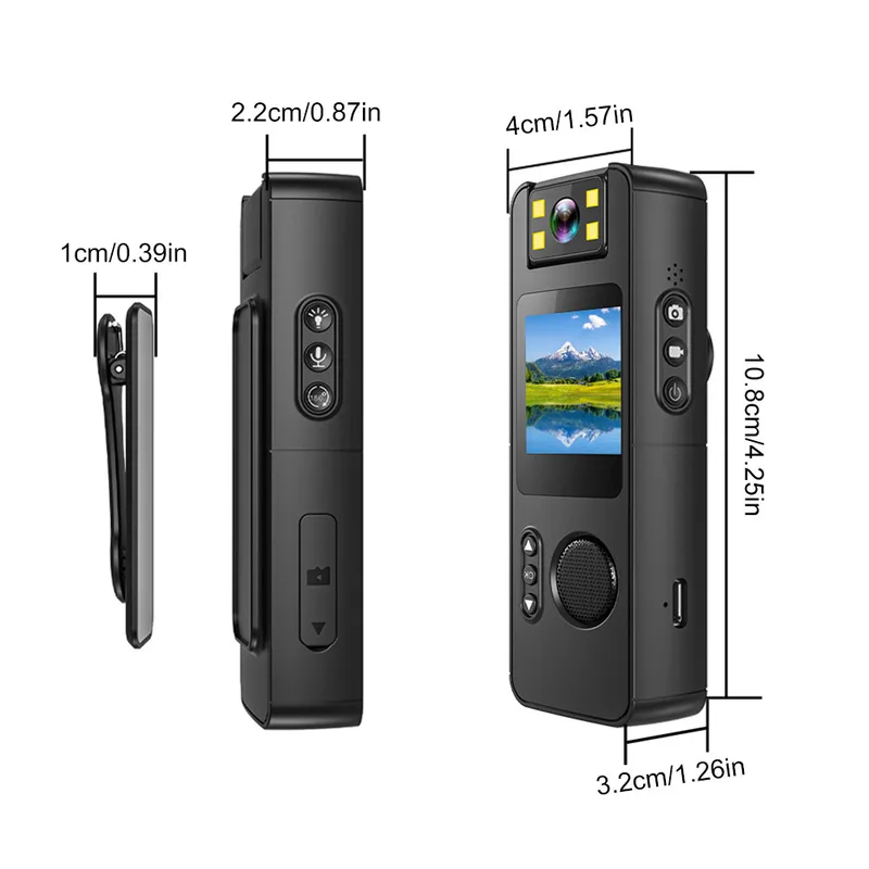 Actionkamera Wifi HD 1080P Mini Body Camera Hem DV Magnetisk Video Röstinspelning Rörelsesensor Sportficka Liten Videokamera(Add 128G Card,A19 No wifi