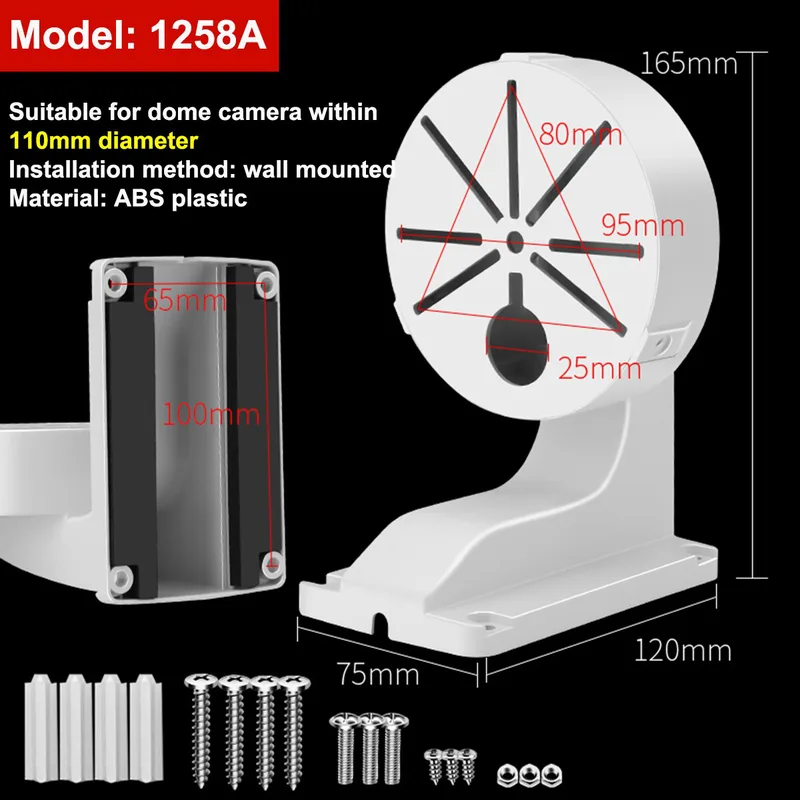 KIMISS Universal White Abs Plastic Dome CCTV Camera Wall Montering Bracket Stand
