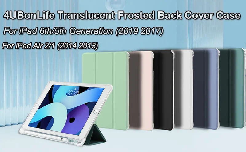 4UBonLife Fodral för iPad 6:e 5:e generationen 9,7 tum 2018 2017, för iPad Air 1/Air 2/iPad Pro 9,7 2016