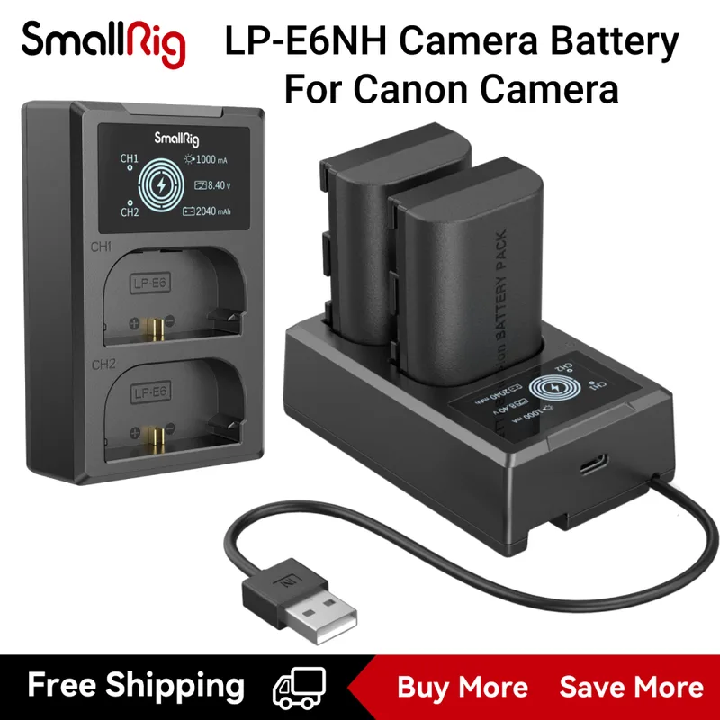 SMALLRIG LP-E6P LP-E6NH LP-E6N LP-E6 Battery Charger for Canon
