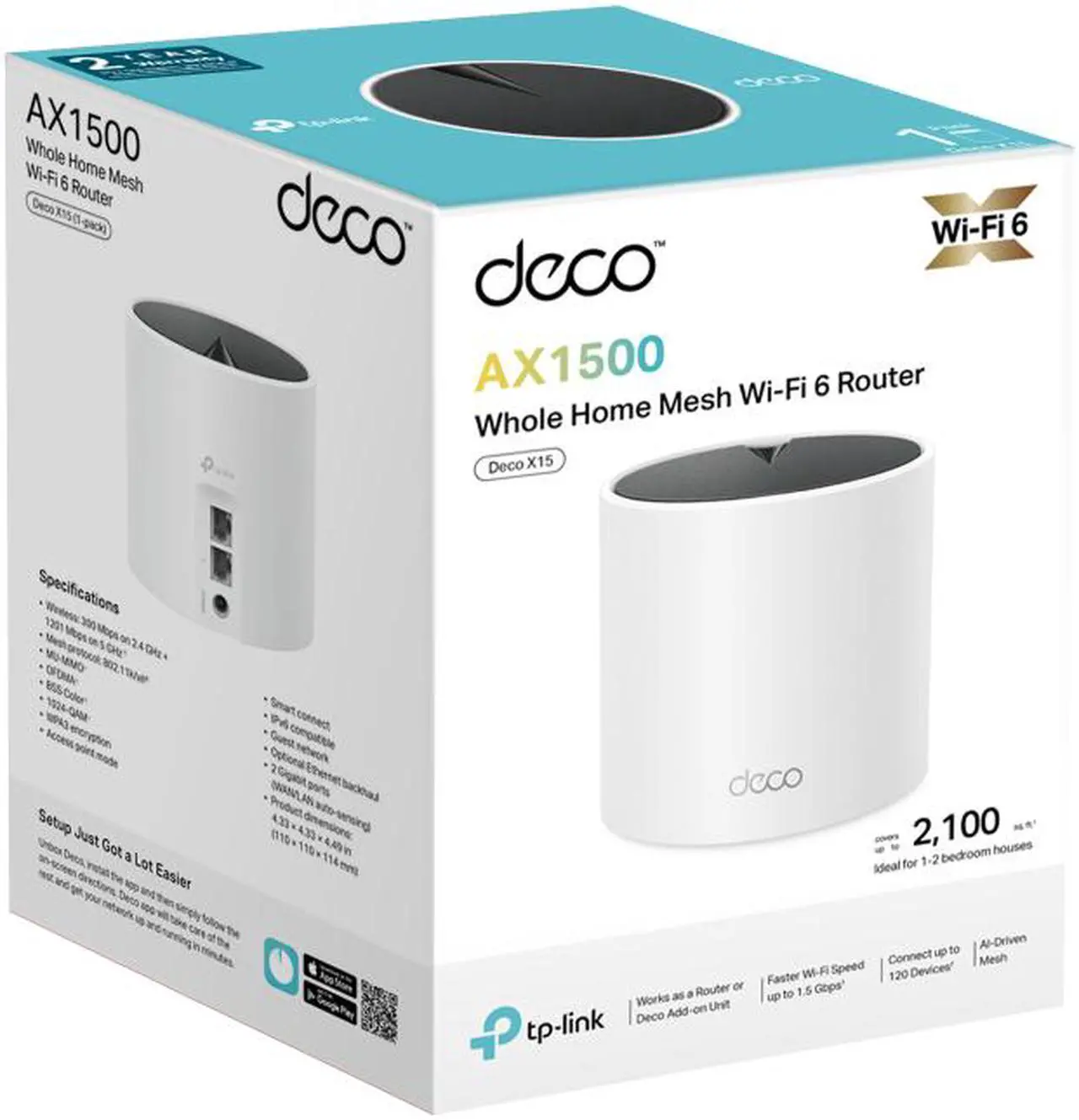 AX1500 WI-FI-system 6 mesh för hela huset 2-pack