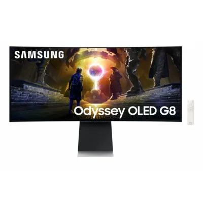 Samsung G85SD platta pc-skärmar 86,4 cm (34") 3440 x 1440 pixlar UltraWide Quad HD OLED Silver