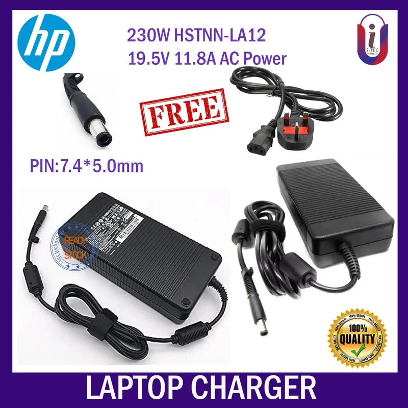 Adapter 19,5 V, 230 W, HSTNN-DA12, HSTNN-LA12, nätladdare, för HP EliteBook 8740W, 8760W