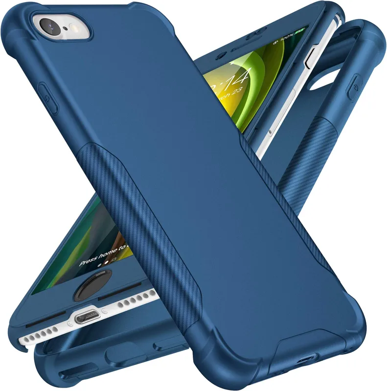 RankOne fodral för iPhone 7/iPhone 8/iPhone SE 2020/SE 2022 (4,7 tum) mjukt TPU silikonfodral – safirblå