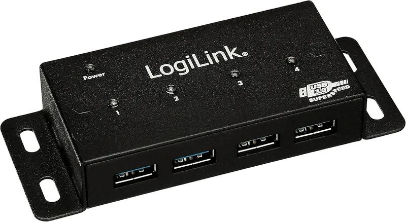 LogiLink UA0149 USB 3.0 HUB 4-port, metall, inkl. power display