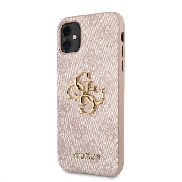 Guess iPhone 11 Skal Metal Logo Rosa