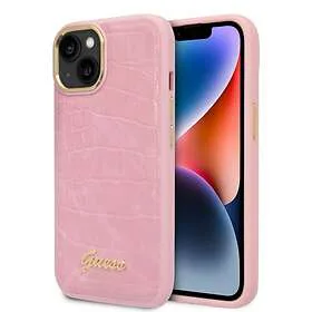 Guess iPhone 14 Pro Skal Croco Rosa