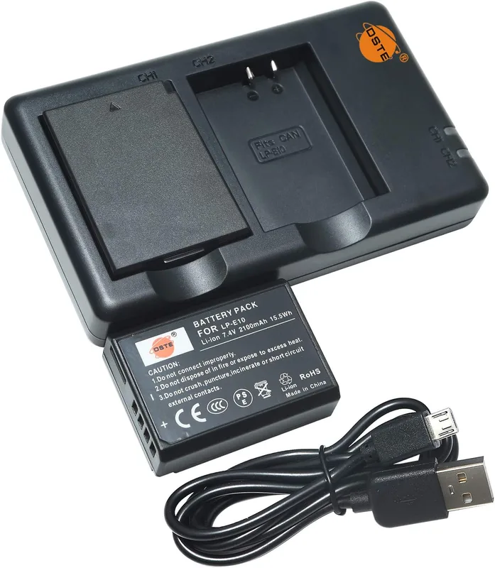 DSTE LC-E10 USB-batteri dubbel snabbladdare