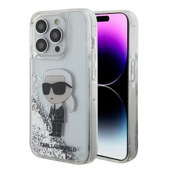 Karl Lagerfeld iPhone 15 Pro Mobilskal Liquid Glitter