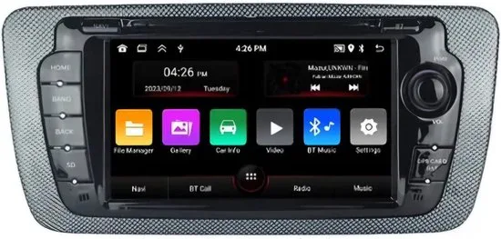 Android 15 Dubbel-Din Bilradio för Seat Ibiza 6J 2012-2015, Trådlös Carplay Android Auto Bluetooth GPS Navi WiFi FM RDS Backkamera,4 Core Wifi 1G+32G