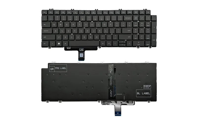 Ersättningstangentbord för Dell Latitude 5520 5521, Precision 3560 3561 bärbar dator med bakgrundsbelyst US Layout P/N: N7N16