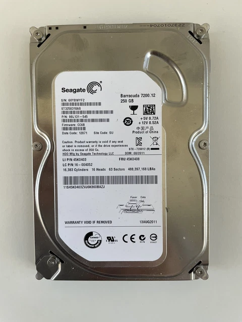 Seagate Barracuda 7200,12 250 GB SATA II HDD