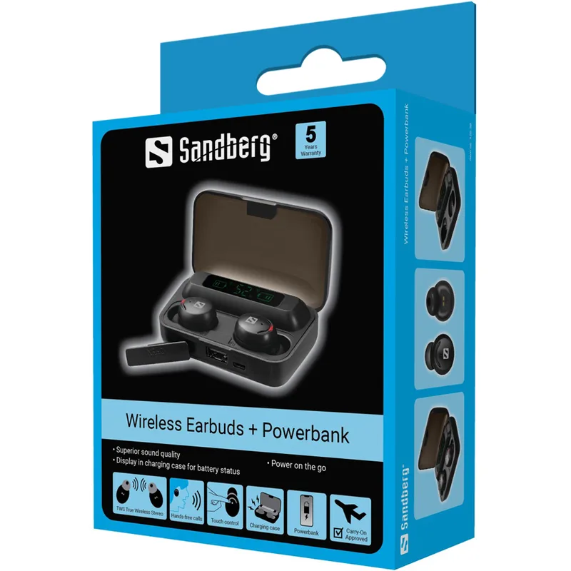 Sandberg Bluetooth-hörlurar + powerbank