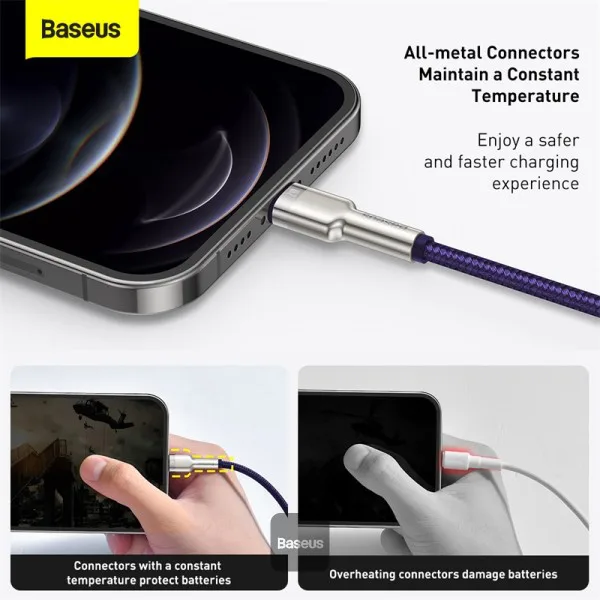 Baseus Cafule Metal USB -Lightning 1 m 2,4A Lila
