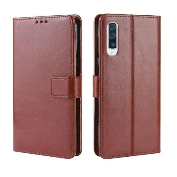 Samsung A70 telefonfodral premium läder flipfodral bok plånbok fodral korthållare mediestativ stötsäkert skyddande telefonfodral kompatibel med Samsun