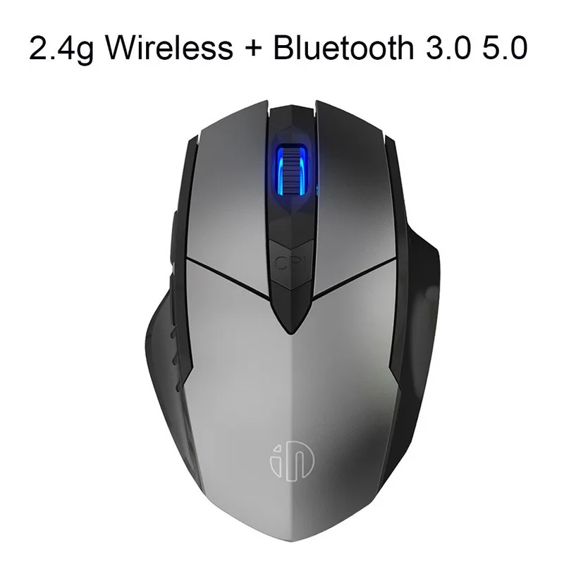 INF Trådlös Bluetooth-Mus USB-laddning Silvergrå
